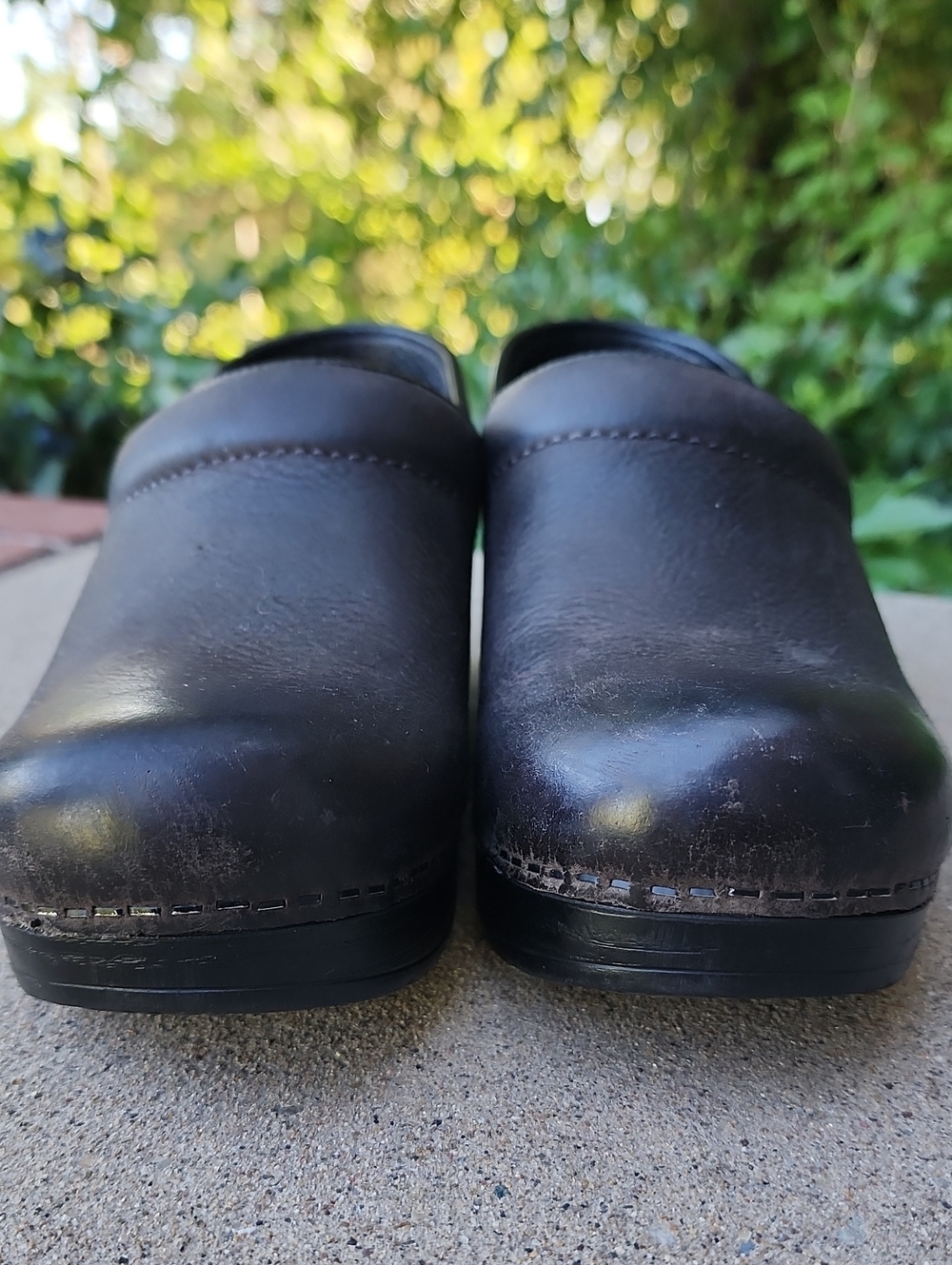 Dansko Dark Brown Leather Slip-On Clogs - Picture 6 of 17